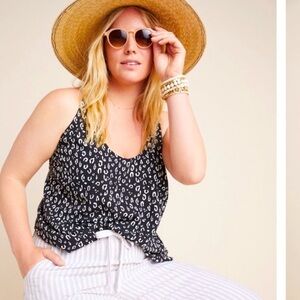 ANTHROPOLOGIE Mixed Media Tank Top Size L.